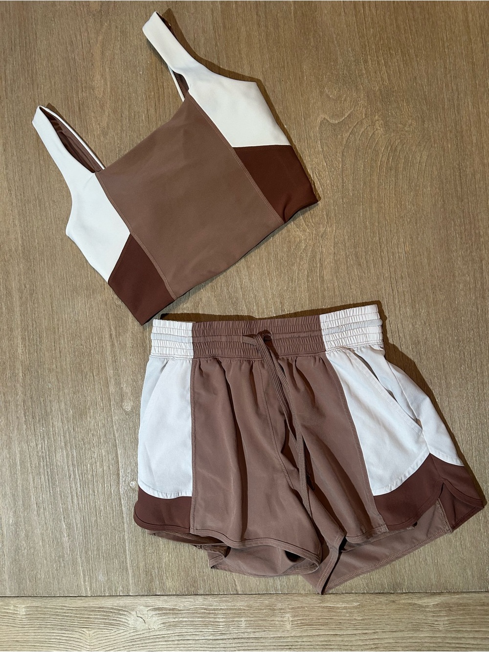 Abercrombie YPB Colorblock Set Square Neck Tank Lined Flyaway Shorts both size S